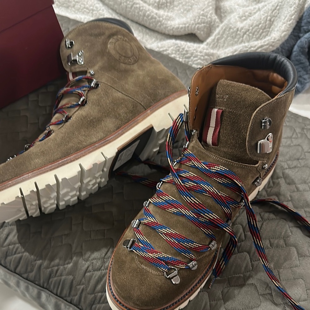 Bally Brown High-Top Boots with Suede Finish